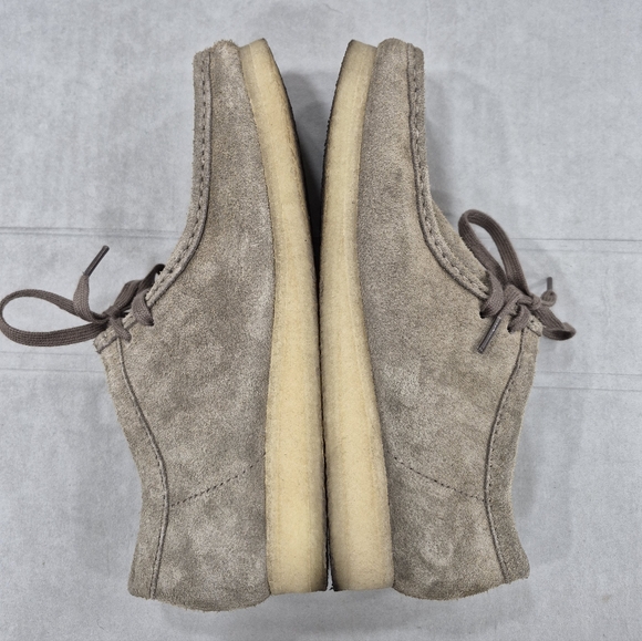 Clarks Originals Wallabee Oxford shoes men's 10 taupe gray suede gum sole - Picture 8 of 13